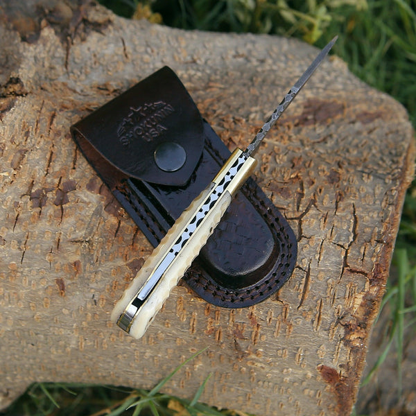 Phoenix Pocket Knife with Forged Bone Handle