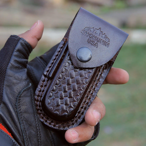 Blaze Handmade Damascus folding knife with Sheath