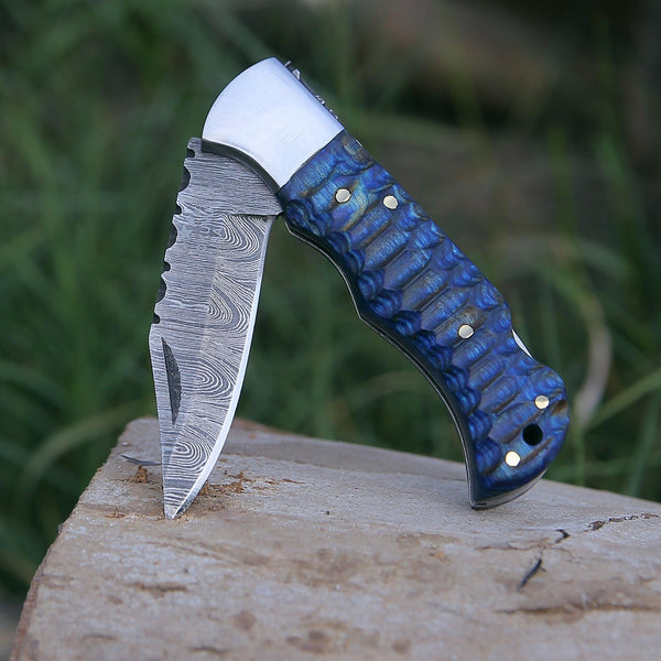 Viper Pocket Knife with Forged Pakka Wood Handle