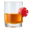 Poker Chip Whiskey & Wine Glasses | SINGLE | Up The Ante Stuck In The Glass Poker Chip Cocktail Glassware, Gambler Gift, Artisanal Crystal Glassware - Gift Idea for Him, Summer, Housewarming (20 OZ)