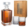Police Tactical Blue Tattered American Flag Whiskey Decanter Gift Set | 730mL Decanter 2 Whiskey Glass | Law Enforcement Gift for Police Officer, Blue Rights, 2nd Amendment Gifts, PD Men, Dad, Him