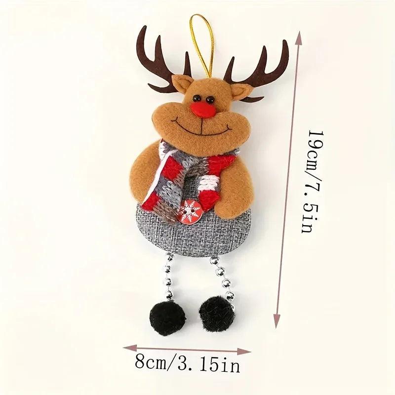 Polyester Christmas Ornament Set - Durable Tree and Home Decorations with Santa, Snowman, Reindeer and Bear Figures