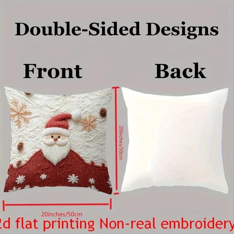 Polyester Reindeer Pillow Covers, Zippered and Machine-Washable, 18x18 Inches