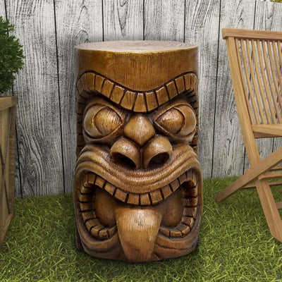 Concrete Garden Stool Tiki Kanaloa Seat 19 Inch