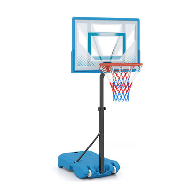 Pool Basketball Hoop with 3-Level Adjustable Height and Weighted Base