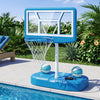 Pool Basketball Hoop Set with 2 Balls and Pump for Water Games-Light Blue
