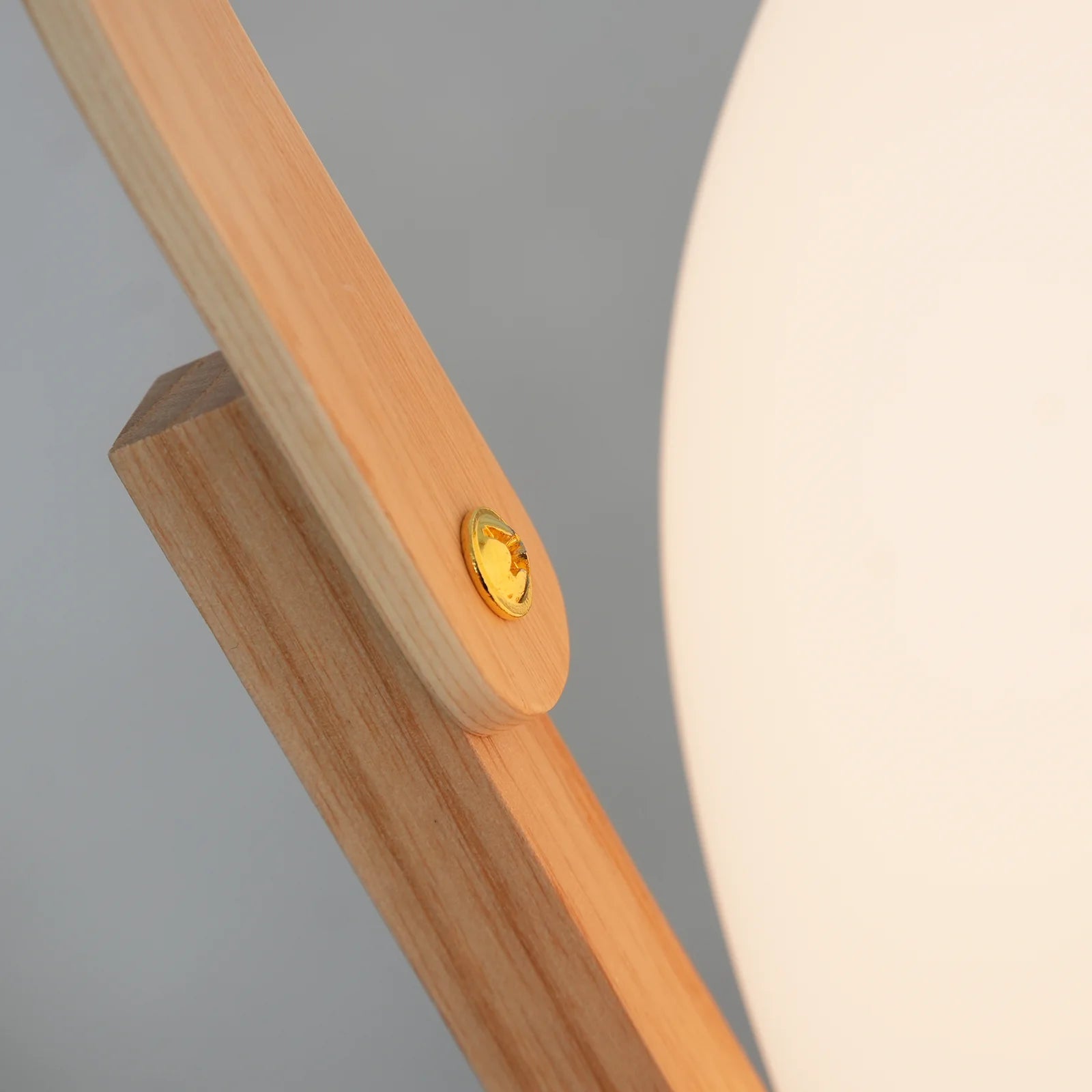 Portable Wood Lantern Glass Table Lamp