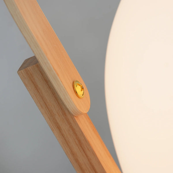 Portable Wood Lantern Glass Table Lamp