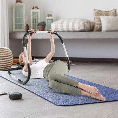 Portable AB Trainer with Headrest and Foam Handle for Office Home Gym-White