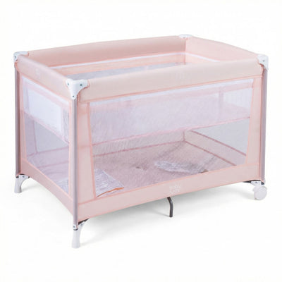 Portable Baby Playard Folding Travel Crib for Infants with Soft Mattress-Pink
