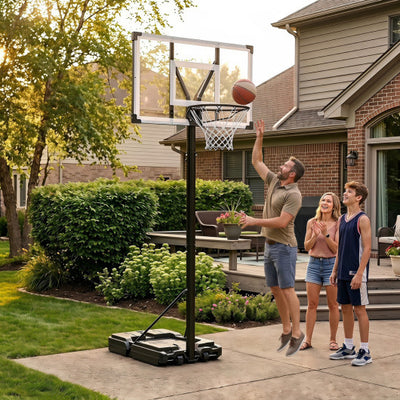 Portable Basketball Hoop with 4.43-10 Ft Adjustable Height