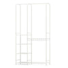 Portable Closet with Pants Hangers and 2 Hanging Rods and 4 Storage Shelves-White - White