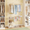 Portable Closet with Pants Hangers and 2 Hanging Rods and 4 Storage Shelves-White