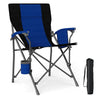Portable Folding Oxford Cloth Camping Chair with Cup Holder and Side Pocket-Navy - Navy