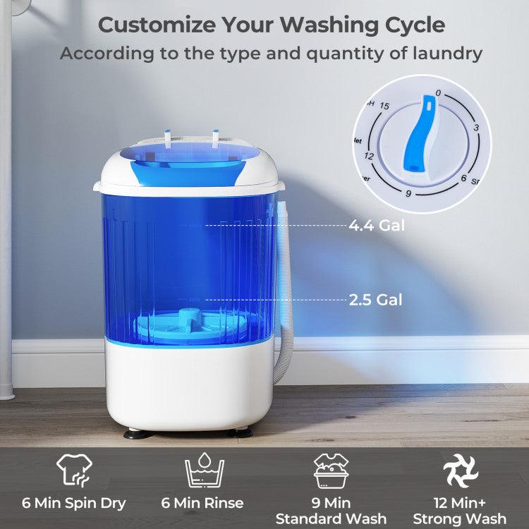 Portable Mini Semi-automatic Washing Machine with Spin Tub and Drain Hose 2.5 kg Capacity