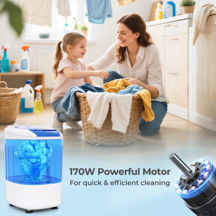 Portable Mini Semi-automatic Washing Machine with Spin Tub and Drain Hose 2.5 kg Capacity