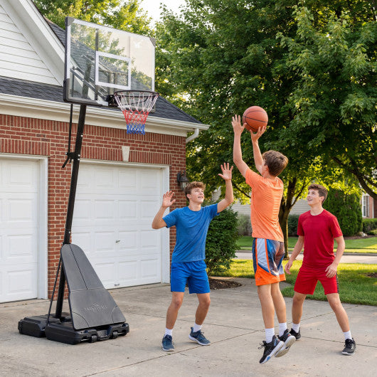Portable Outdoor Basketball Hoop 8-10 FT Height Adjustable Basketball Goal System