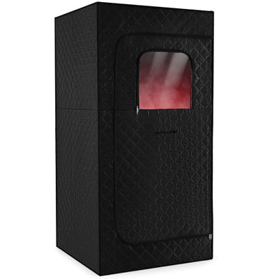 Portable Steam Sauna Box with 3L/1200W Fast-Heat Steamer and 15-Level Temperature-Black