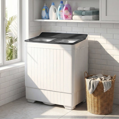 Portable Washing Machine with 18 LBS Washer and 8 LBS Spinner Combo-Gray