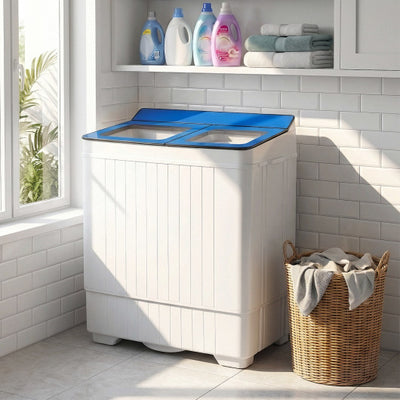 Portable Washing Machine with 18 LBS Washer and 8 LBS Spinner Combo-Blue