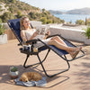 Portable Zero Gravity Chairs with Cup Holder Trays and Backrest-Navy