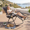 Portable Zero Gravity Chairs with Cup Holder Trays and Backrest-Gray