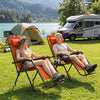 Portable Zero Gravity Chairs with Cup Holder Trays and Backrest Set of 2-Orange