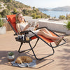 Portable Zero Gravity Chairs with Cup Holder Trays and Backrest-Orange