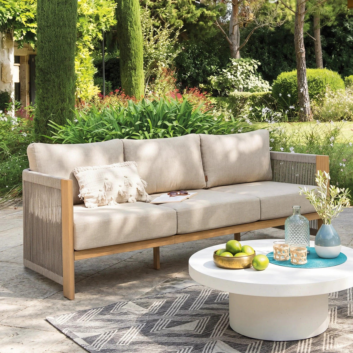 Positano 4-Piece Aluminum Rope Swivel Conversation Set with Sunbrella® Cushions