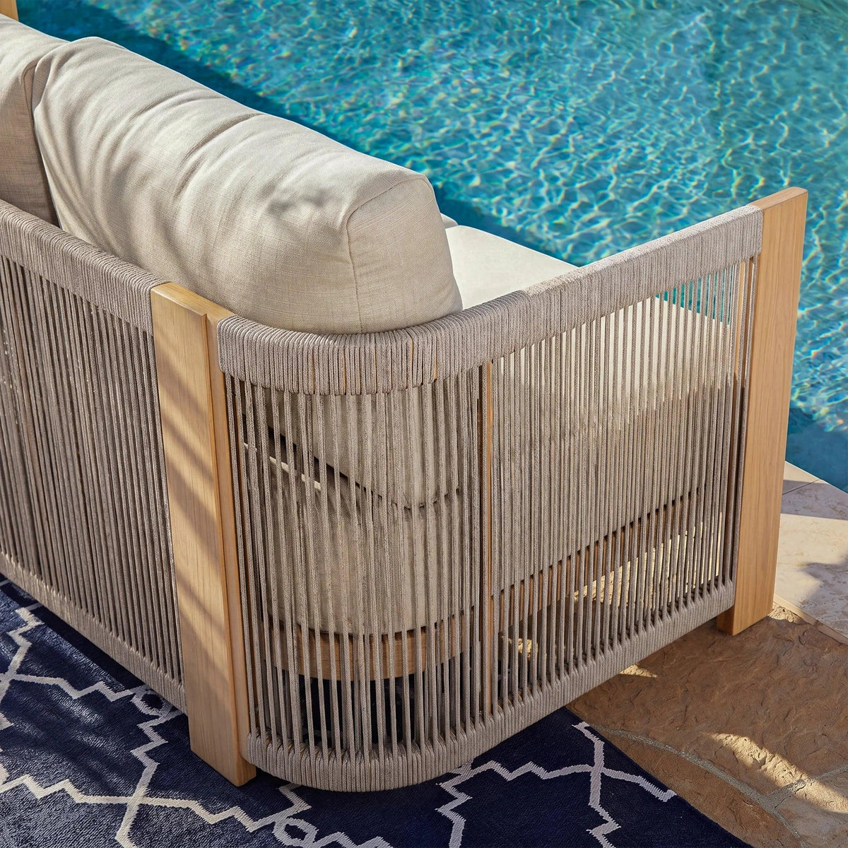 Positano 4-Piece Aluminum Rope Swivel Conversation Set with Sunbrella® Cushions