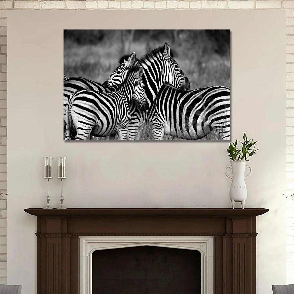 Poster - Vintage Zebra Canvas Print
