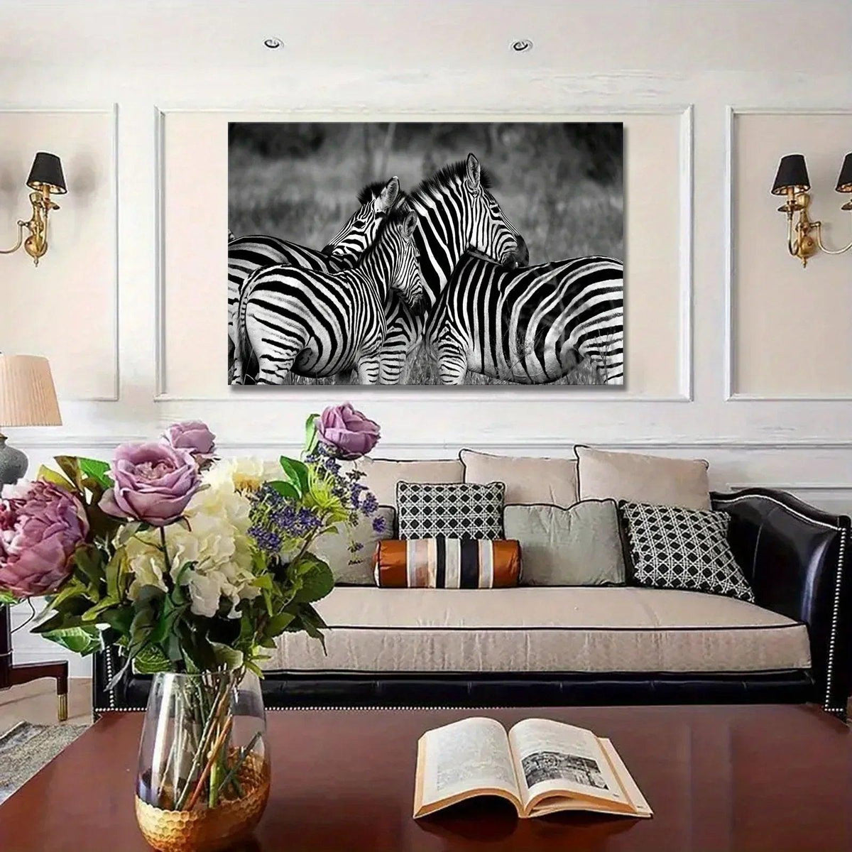 Poster - Vintage Zebra Canvas Print