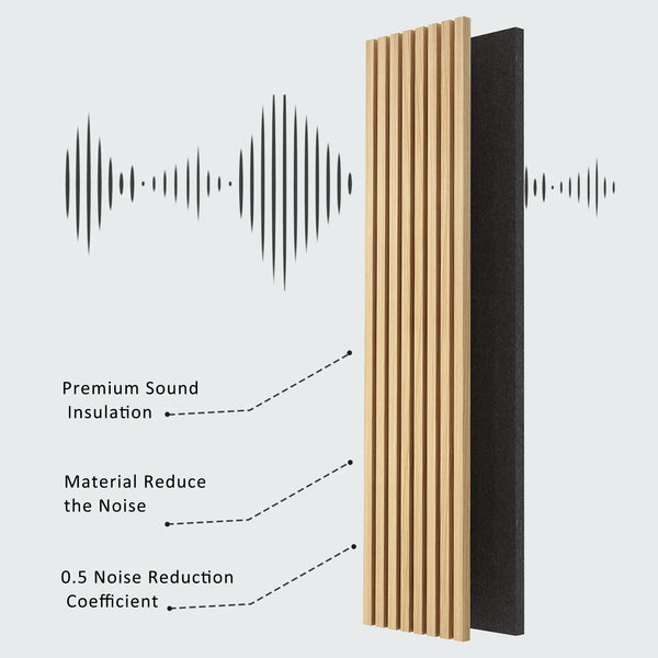 Luxury Natural Oak Acoustic Solid Wood Slat Wall Panels ( 2 Panels Per Box）