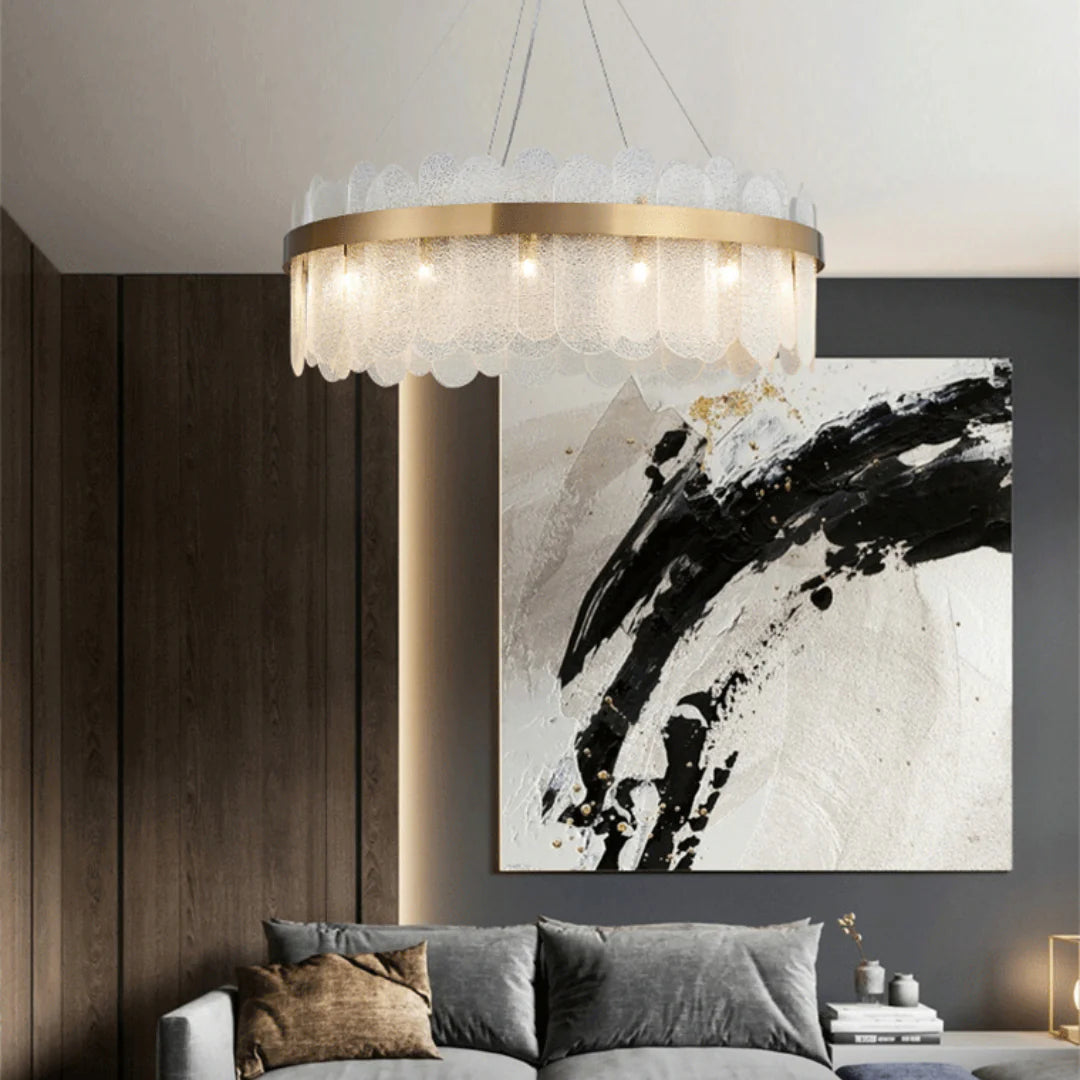 Preben Postmodern Glass Chandelier