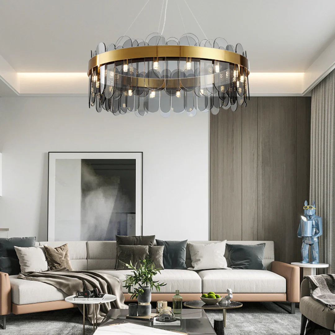 Preben Postmodern Glass Chandelier