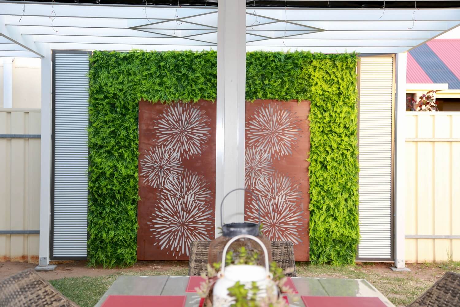 Lush Fern Artificial Vertical Garden Green Wall Panel 40×40in 11 SQ FT – UV Resistant – Commercial Grade
