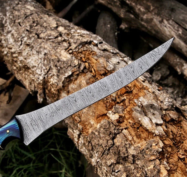 🌿 Damascus Steel Boning & Fillet Knife – 13