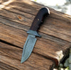 Premium Damascus Steel Hunting Knife with Rosewood Handle - 9