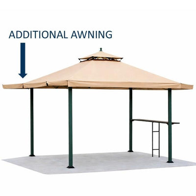 Shade N' Shelters 10' x 10' Prescott Gazebo w/ Awning & Bar - Accessory Awning Kit