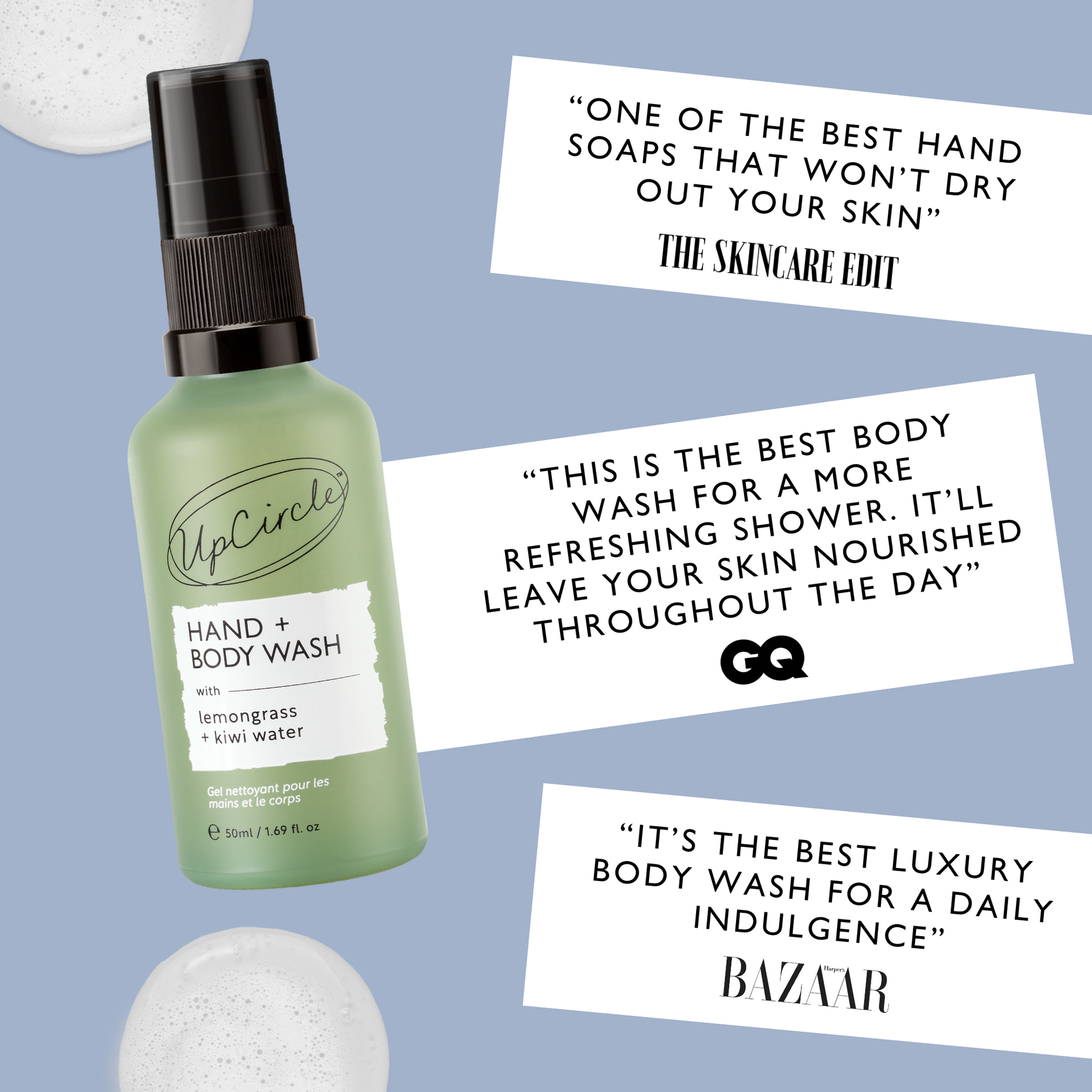 Natural Hand + Body Wash with Lemongrass - Travel Size