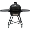 Primo All-In-One Oval Junior 200 Ceramic Kamado Grill With Cradle, Side Shelves And Stainless Steel Grates - PGCJRC