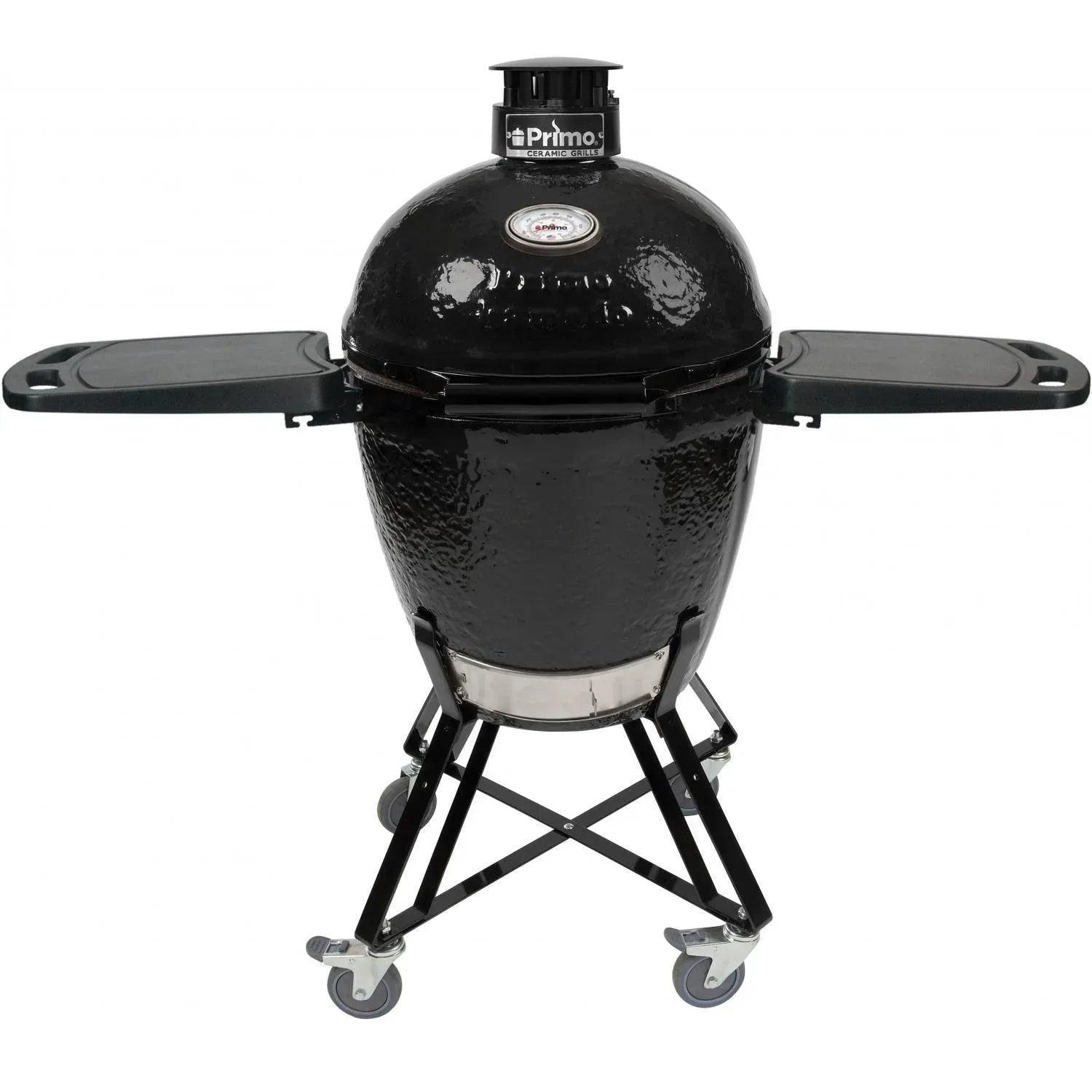 Primo All-In-One Round Ceramic Kamado Grill With Cradle & Side Shelves - PGCRC - Gifts for You 'n Me