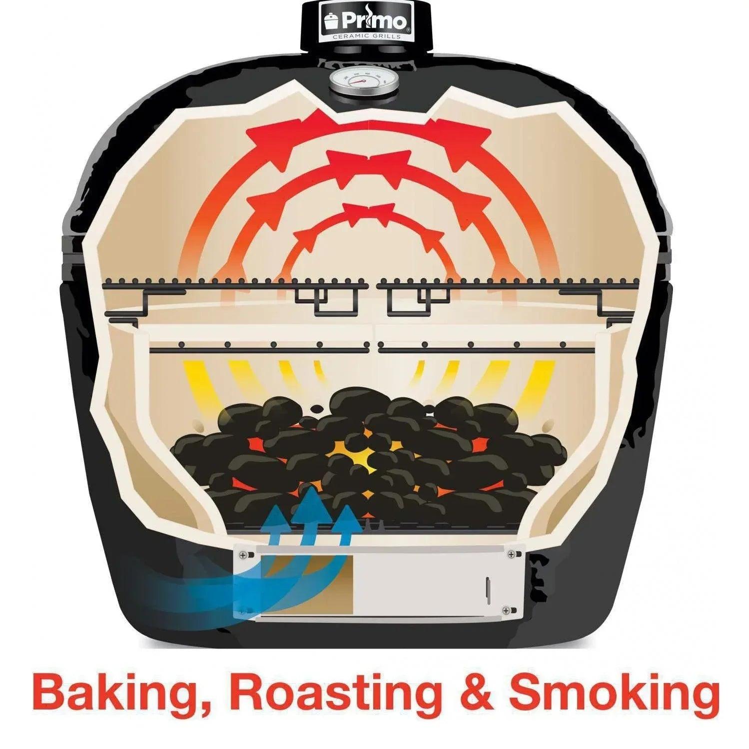 Primo Oval Junior 200 Ceramic Kamado Grill With Stainless Steel Grates - PGCJRH - Gifts for You 'n Me