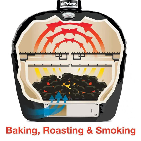 Primo Oval Junior 200 Ceramic Kamado Grill With Stainless Steel Grates - PGCJRH - Gifts for You 'n Me