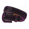Black Rhinestone Western Skull Buckle Belt