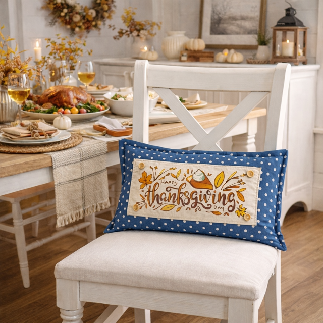 PANEL ONLY: RECTANGLE Autumn Fall Leaf Leaves November Thanksgiving Day Dessert; PUMPKIN PIE