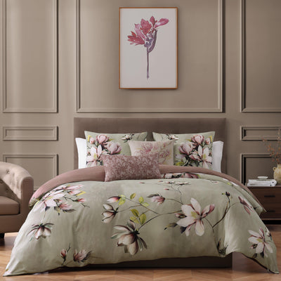 Bebejan Purple Lilies 5 Piece Reversible Comforter Set