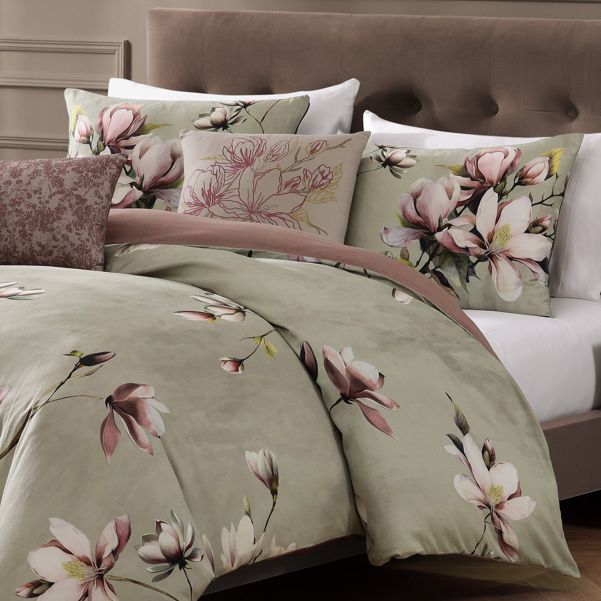 Bebejan Purple Lilies 5 Piece Reversible Comforter Set