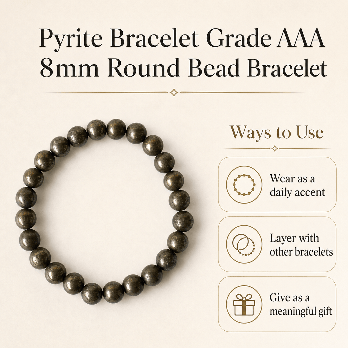 Pyrite Bracelet | Golden Pyrite Bracelet (Determination and Resolution).