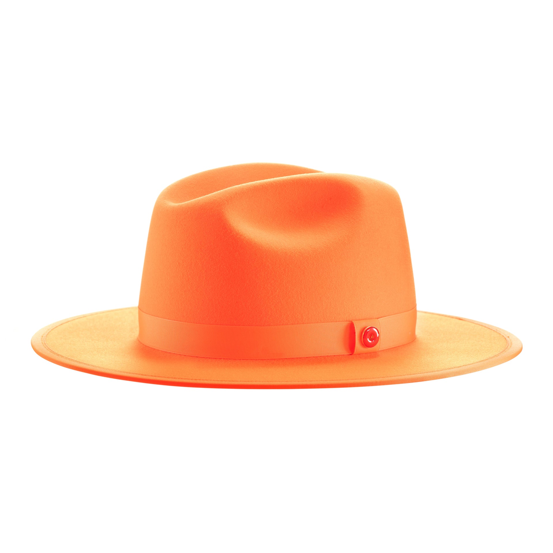 Queen (Tiger Orange) Pinched Crown Fedora Hat